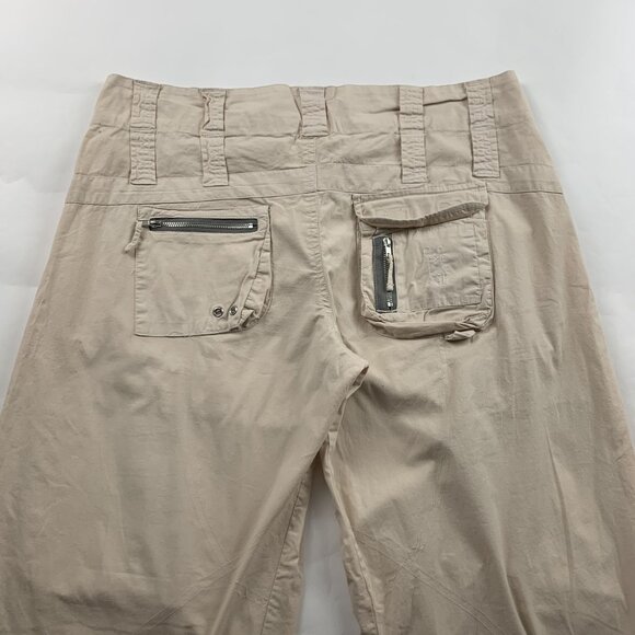 Johnny Was Tan Lightweight Poplin Wide Leg Cargo Pant 6 - Picture 7 of 9